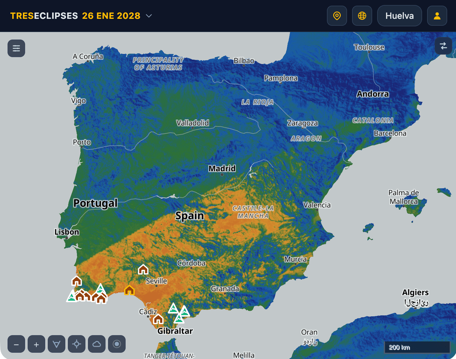 Mapa de cobertura de l'eclipsi de 2028